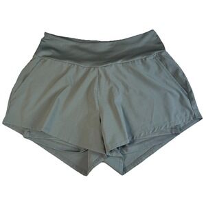 Juicy Couture Sport Green Stretch Shorts With Inner Bike Shorts Size‎ M Pockets